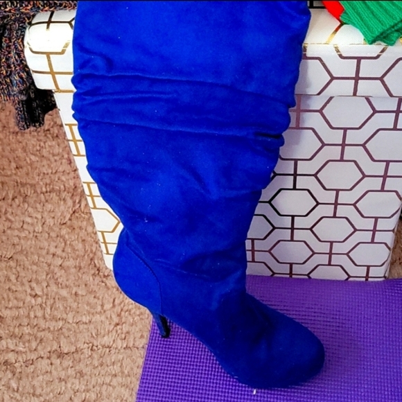 Blue Knee high boots - Picture 1 of 2